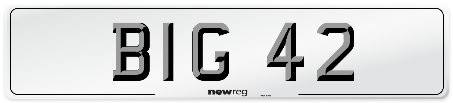 BIG 42 Number Plate from New Reg
